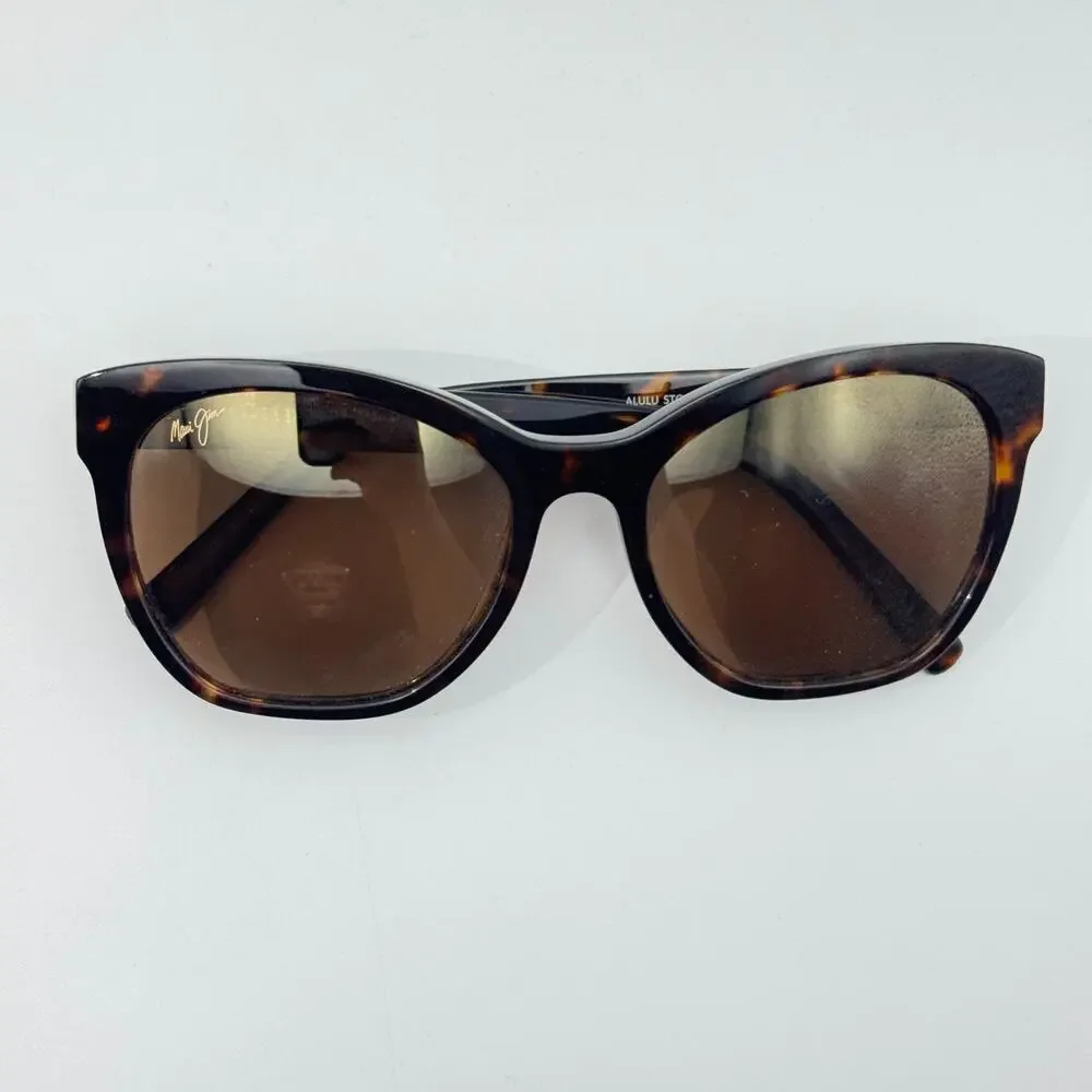 Maui Jim Sunglasses Alulu STG-BG MJ878-10 Dark Tortoise Cat Eye Bronze Polarized